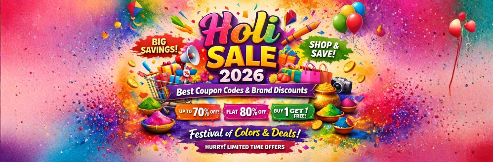 Holi Sale 2026: Best Coupon Codes & Brand Discounts on CouponsClouds