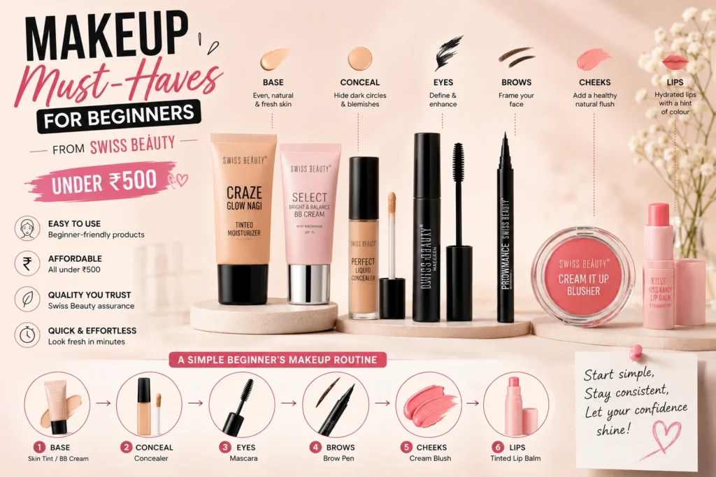 Makeup Must – Haves for Beginners from Swiss Beauty Under ₹500