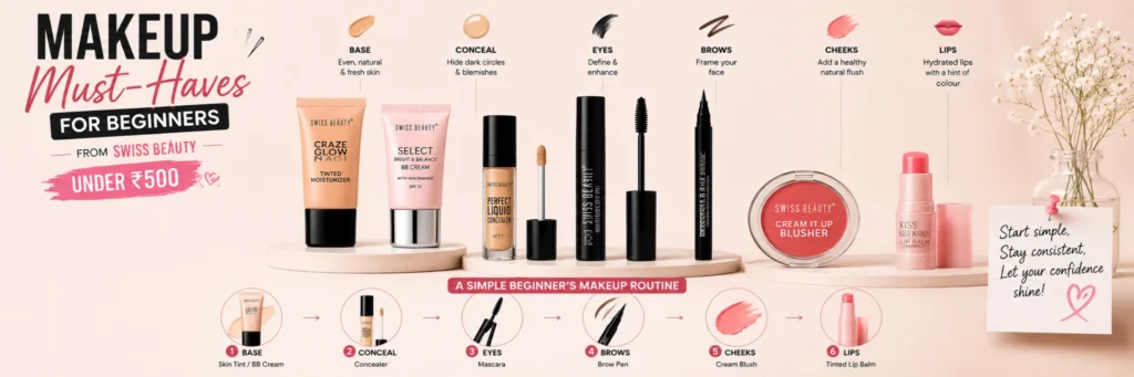 Makeup Must – Haves for Beginners from Swiss Beauty Under ₹500